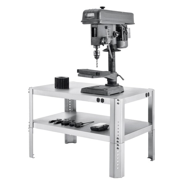 Global Industrial Adjustable Height Machine Stand, 430 Stainless Steel, 36W x 24D x 18-24H 254844SS - main